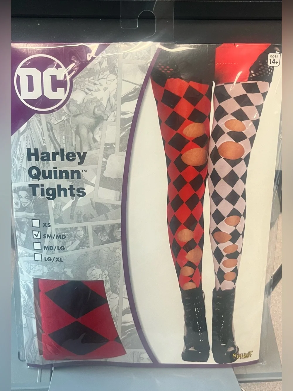 NEW DC Harley Quinn Tights Women's Size Small/Medium 10-14 Halloween Cosplay